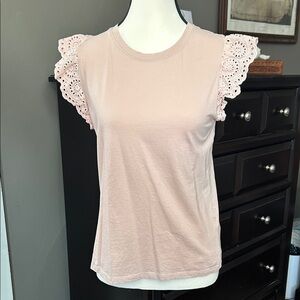 Blush Eyelet Sleeve Women's Tank Top
